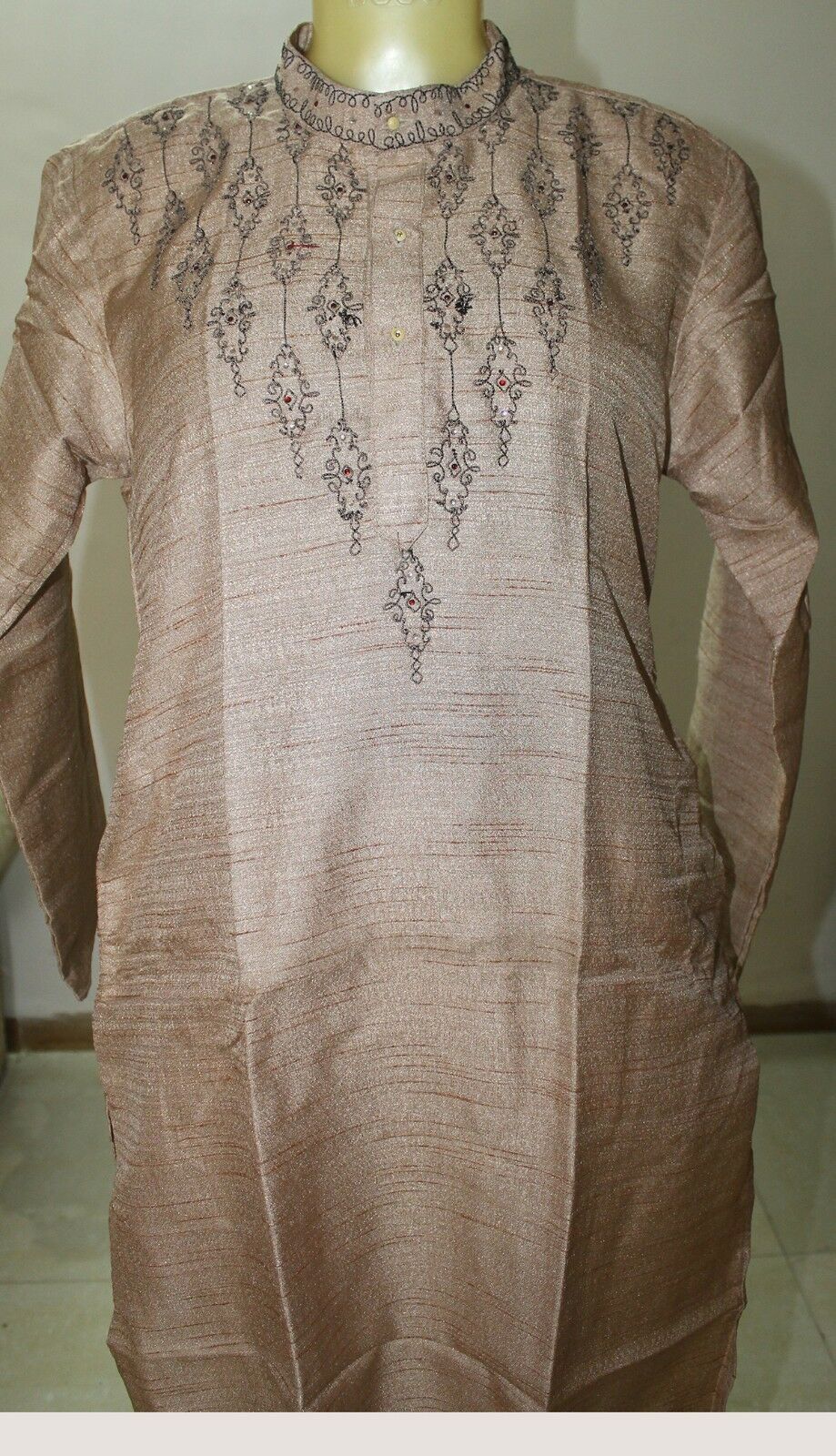 Brown Embroidered  Indian   Boys kurta Pajama set Size  Age 1 ,2,4,8,&10
