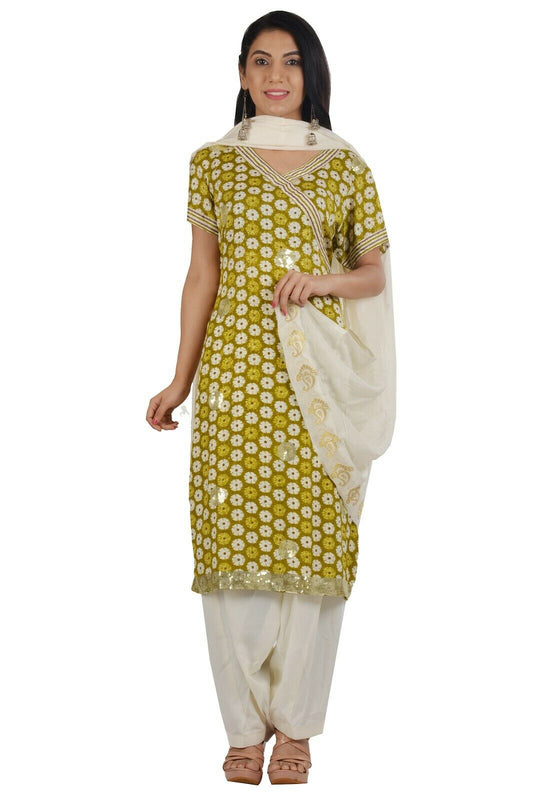 Olive Green Fast ship 5 day  salwar Kameez  Stitched Ready Wear Chest  size 38