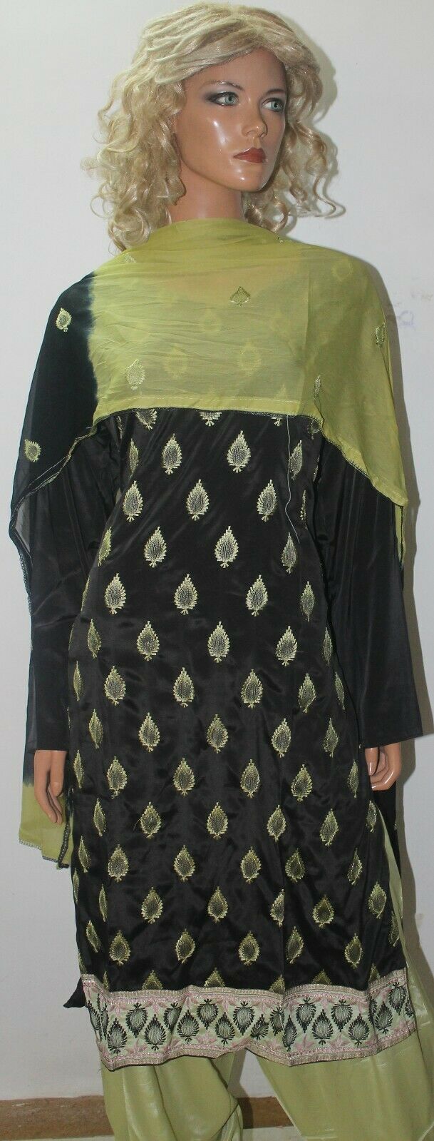 Black Embroidered  Crepe High quality  Collections  Salwar kameez Chest Size 52