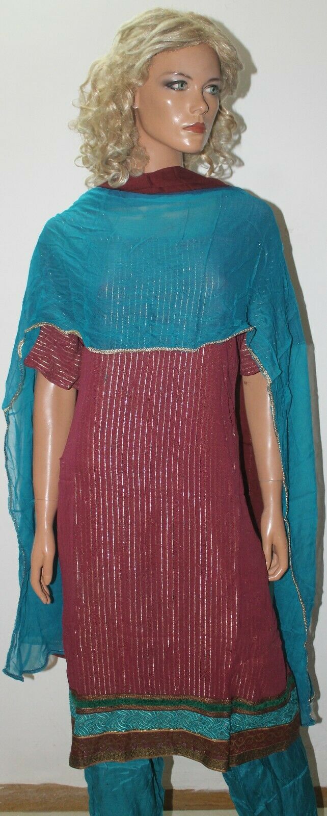 Burgund Bollywood Shinny Collection Wedding Stitched  Salwar kameez Plus Size 54