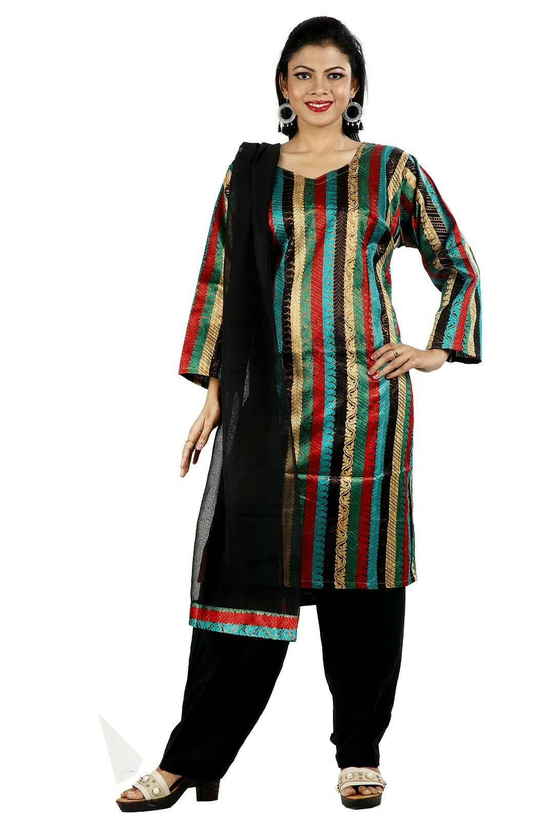 Black Silk pieces Wedding Party Wear Designer Salwar Kameez chest Plus size 46, 48.50.52