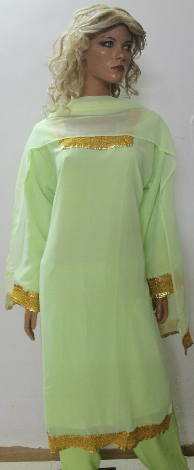 Green  Designer Ready Wear Salwar Kameez  chest 54 Full sleeves Fast ship New
