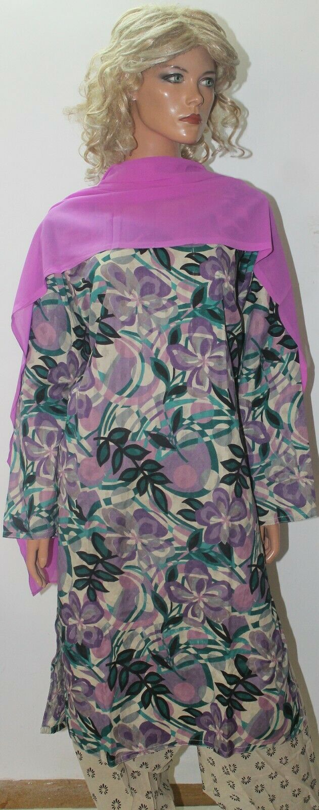 Purple Floral Print  Cotton Summer  Collections  Salwar kameez Chest Size 44