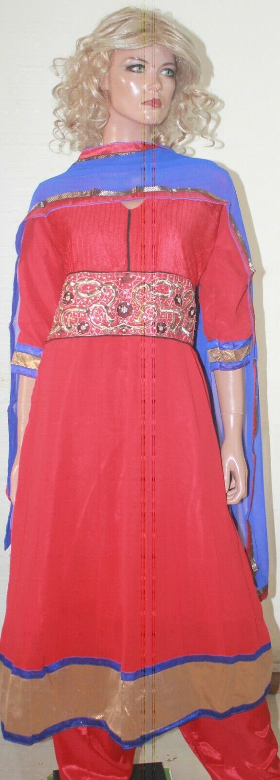 Thread  Embroidered Red Hot Collections Wedding  Salwar kameez Chest Size 44