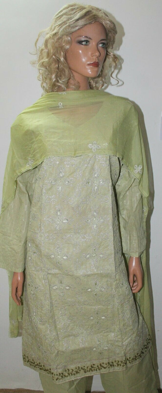 Green  Embroidered Design Cotton Summer  Salwar kameez Stitched Plus size 50