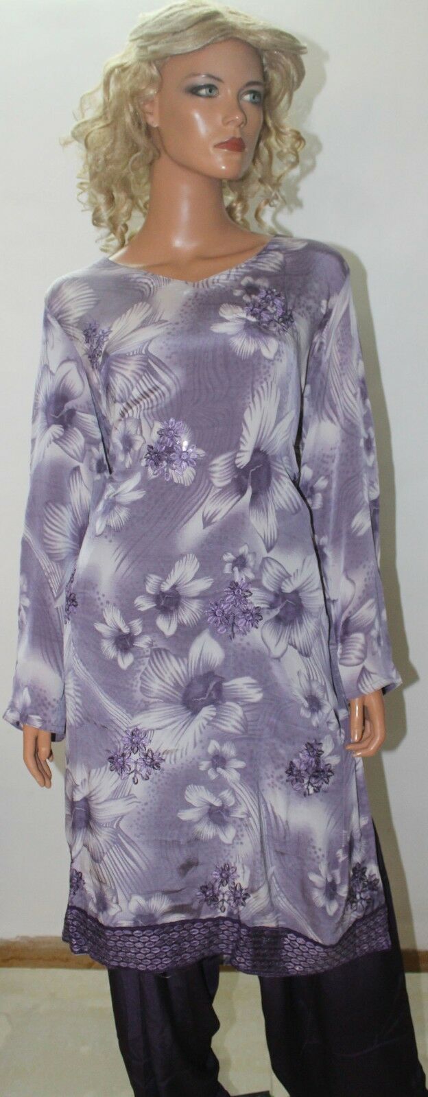 Purple Floral Print  Dress suit plus size 50 Designs By Inayah