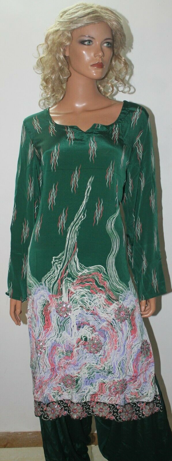 Green Bollywood Shinny Collections Wedding Stitched   Salwar kameez Plus Size 50