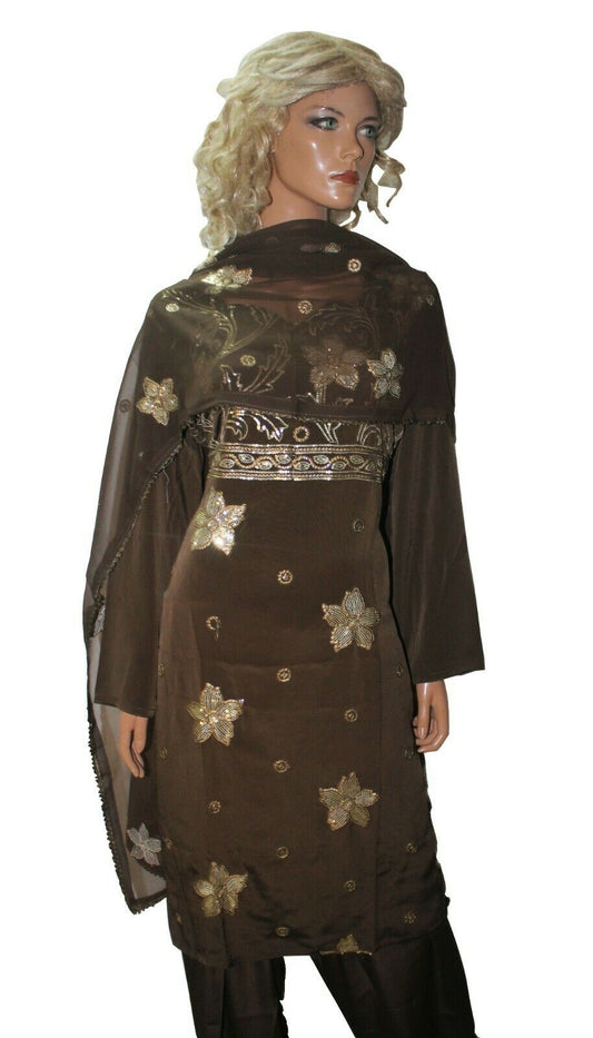 Grey Ready To  Wear Salwar Kameez  chest Size 44 Full sleeves