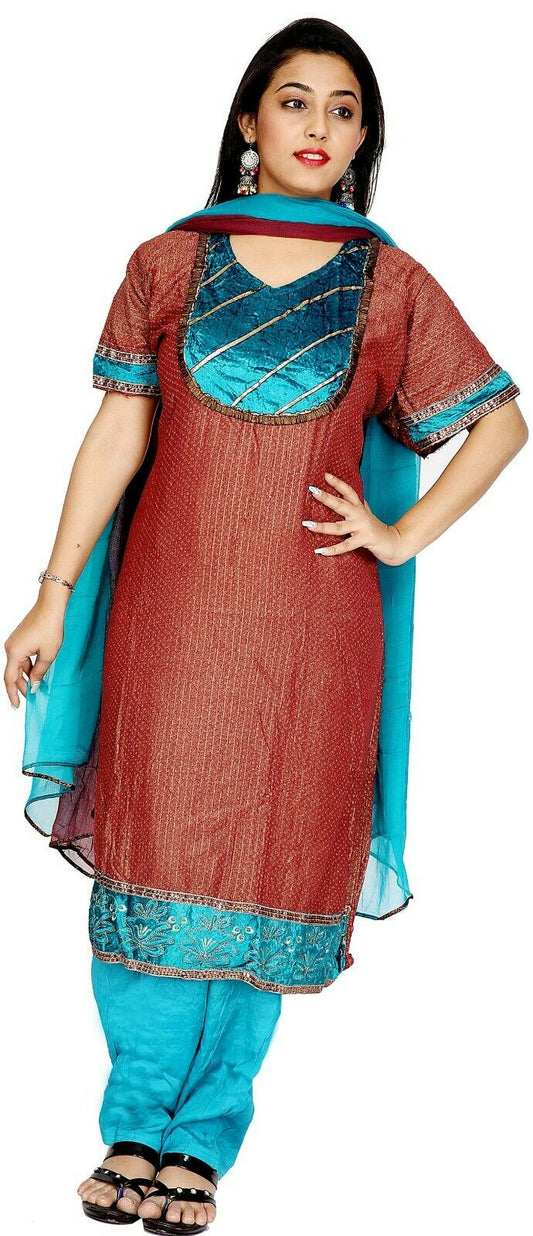 Burgundy  Blue  Wedding Party Wear Designer Salwar Kameez chest Plus Size 52