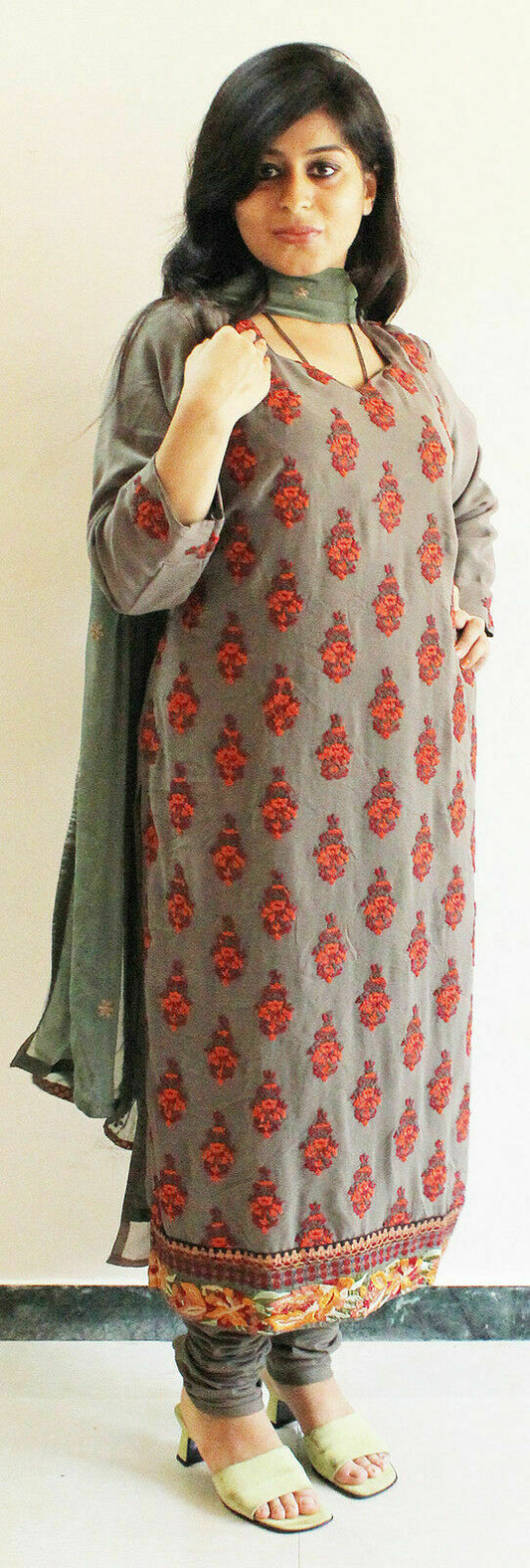 Grey  Boutique Salwar kameez chest Plus size 50