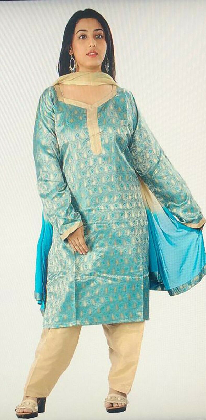 Blue  Designer  Salwar kameez Dress plus size 48,50 Fast shipping within 6 day