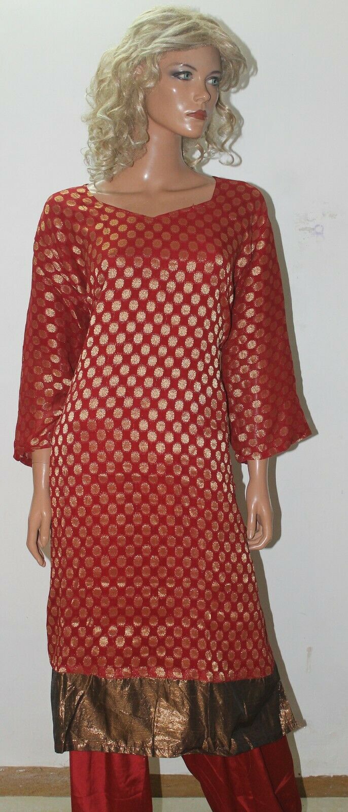 Burgundy Exclusive Wedding  Collections  Salwar kameez Chest Plus Size 56