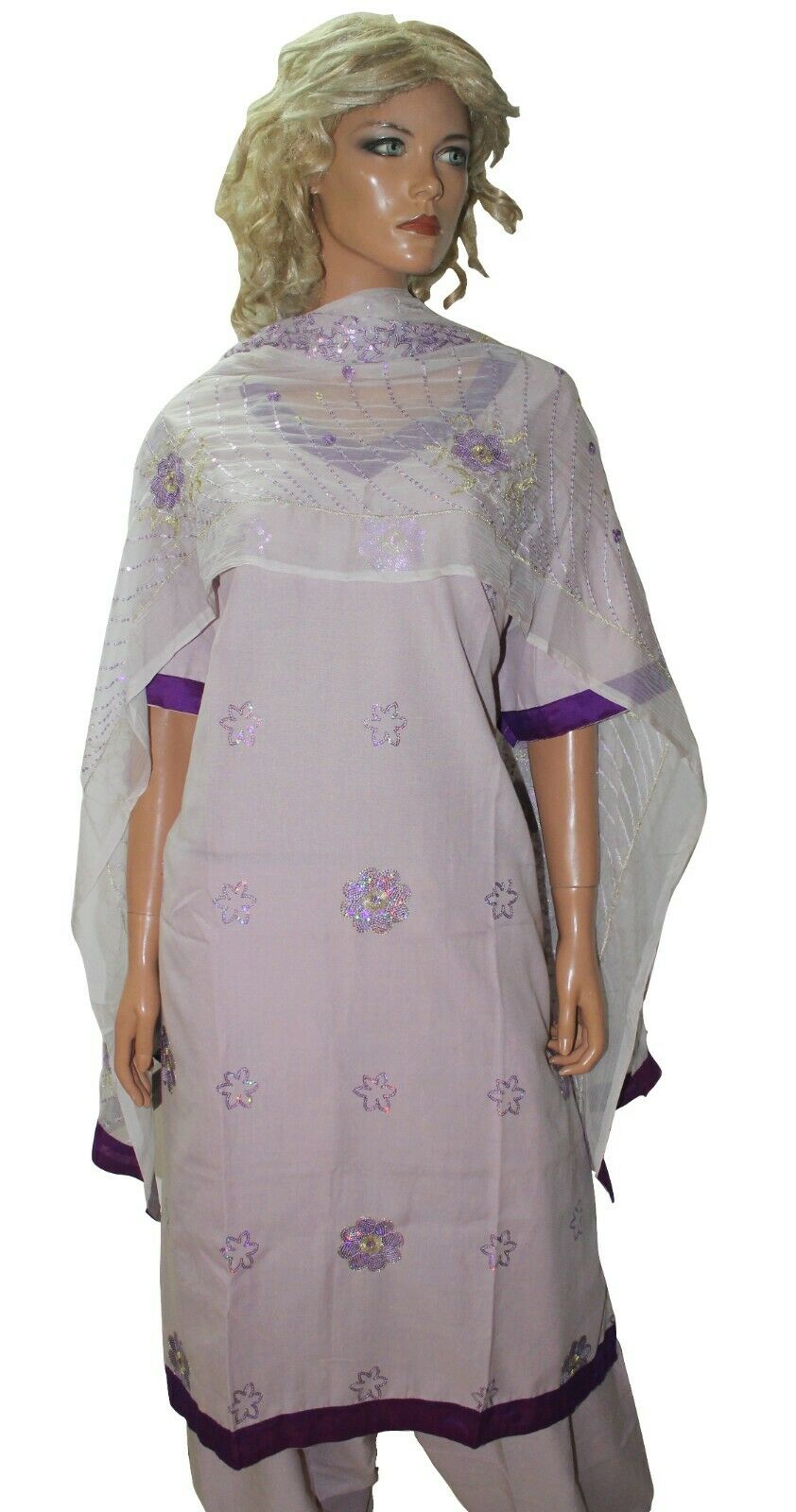 Printed Designer Ready Made Salwar Kameez  chest 52 Short sleeves Fast ship New
