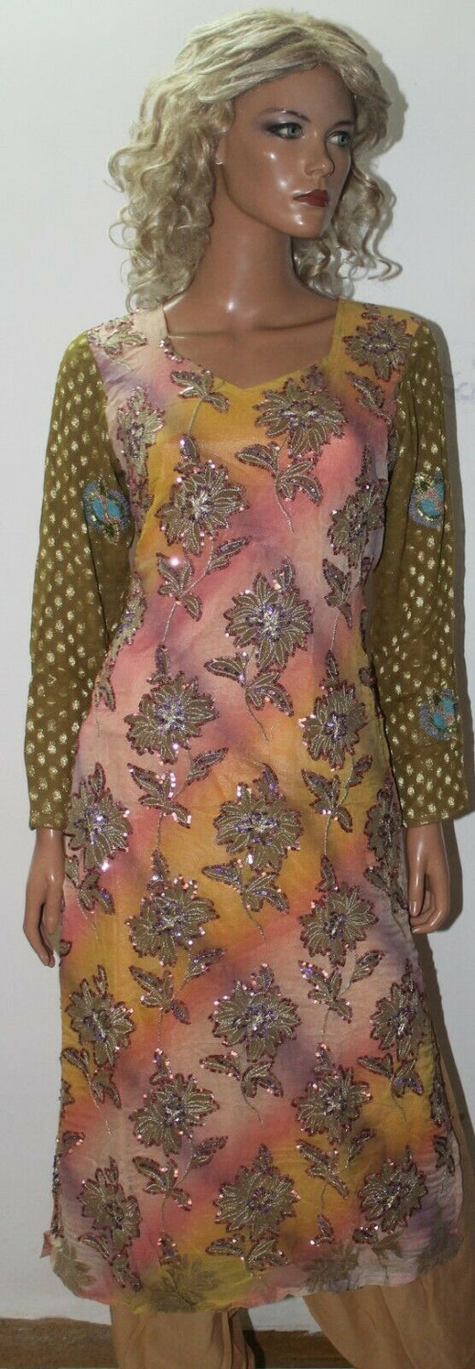 Cream  Ready To Wedding  Wear Ethnic Salwar Kameez  chest size 38 Full sleeves