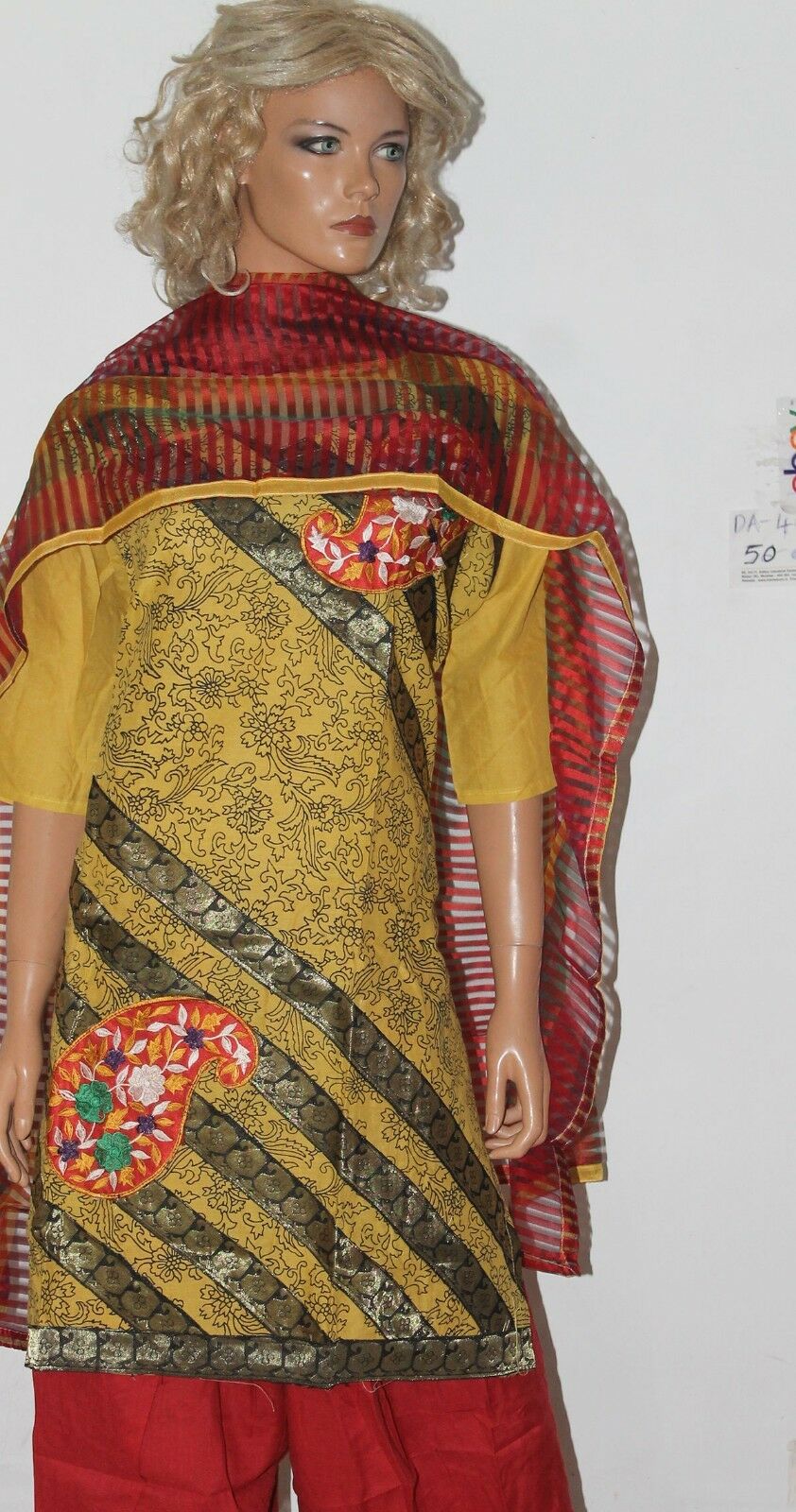 yellow  Cotton Designer Wear By Manha Patel Dress chest size 50