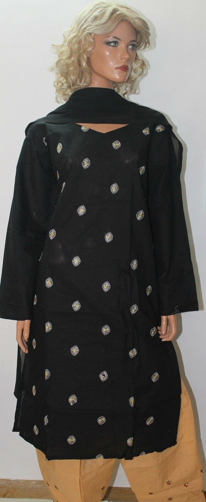 Black  Beige Cotton  Designer Wear By Manha Patel salwar kameez  chest size 44