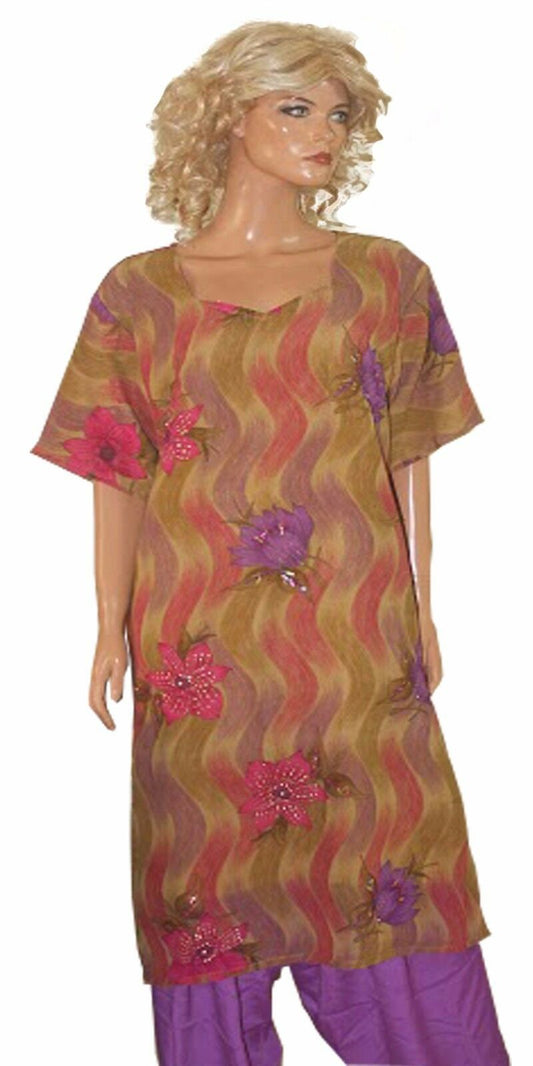 Purple  Designer Crepe  Salwar kameez Plus Size 52 New Arrivals Ap42