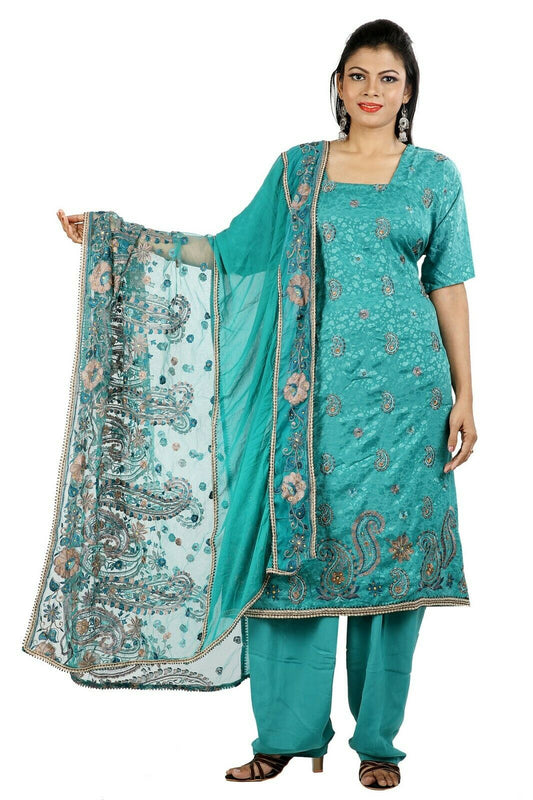 Blue  Traditional Wedding Party Wear  Designer Salwar Kameez chest Plus Size 52