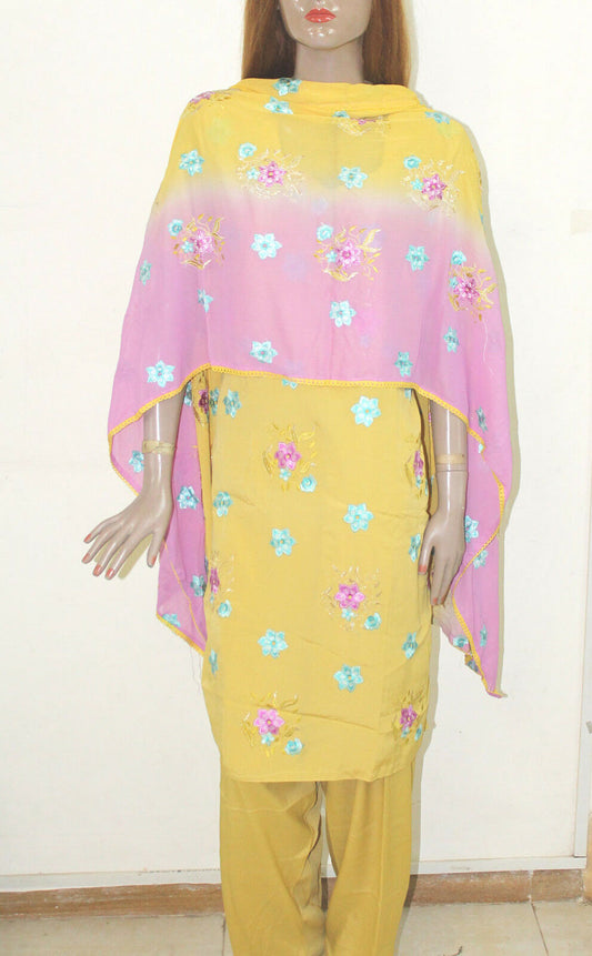 Embroidered 10 wedding party Designer salwar kameez French crepe  chest sz 46