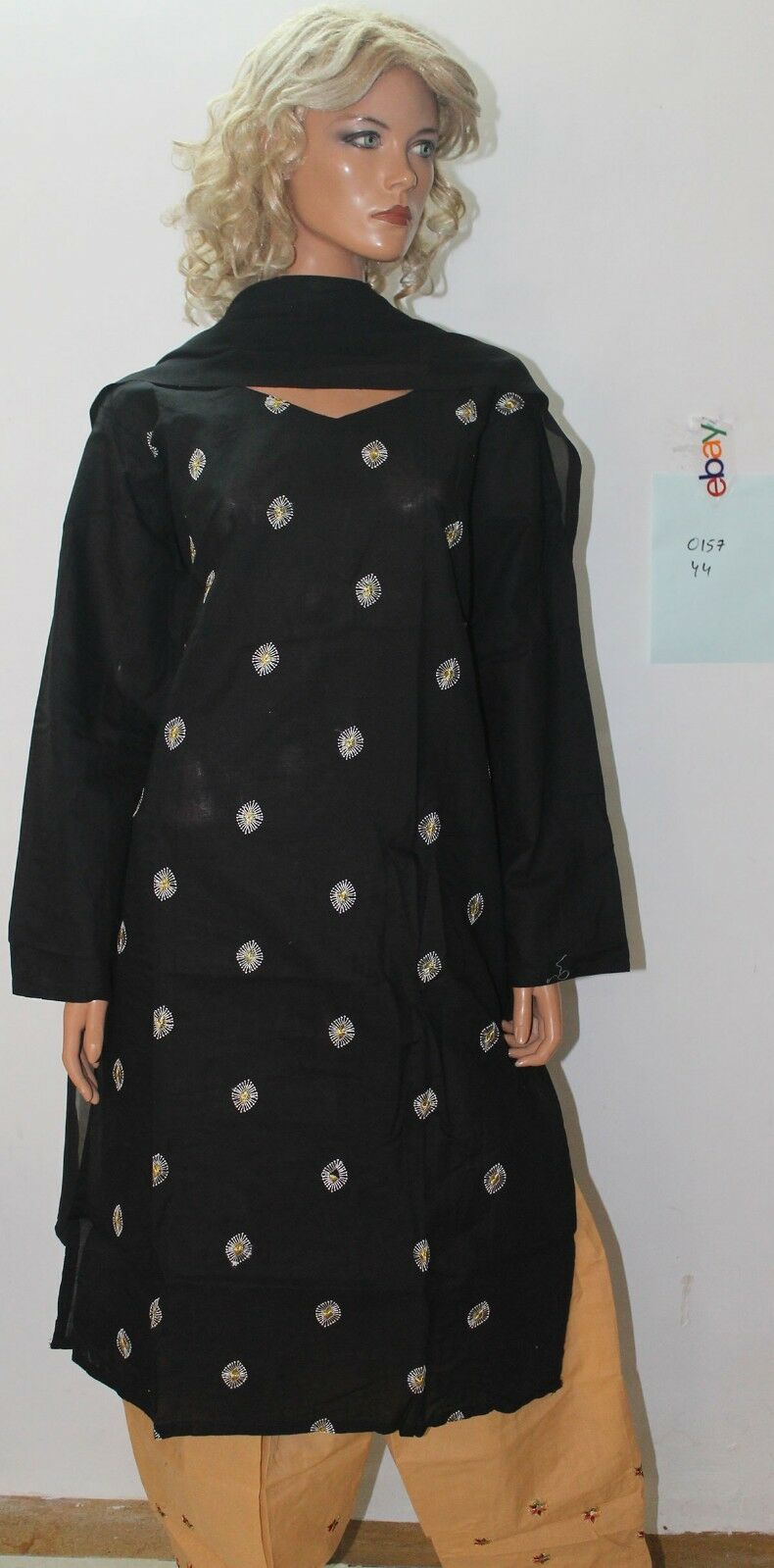 Black  Beige Cotton  Designer Wear By Manha Patel salwar kameez  chest size 44