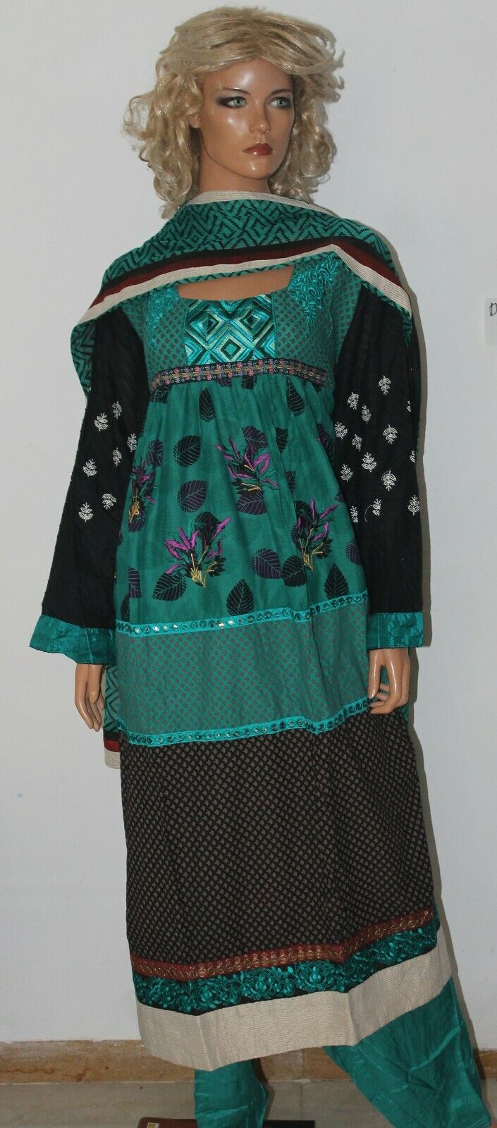 Green Boutique Wear Cotton Summer Salwar suit Anarkali  Dress Plus size 52