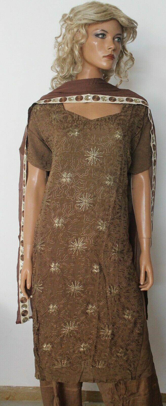 Brown Boutique  Embroidered Wedding Party Ready Wear  Salwar kameez Plus size 56