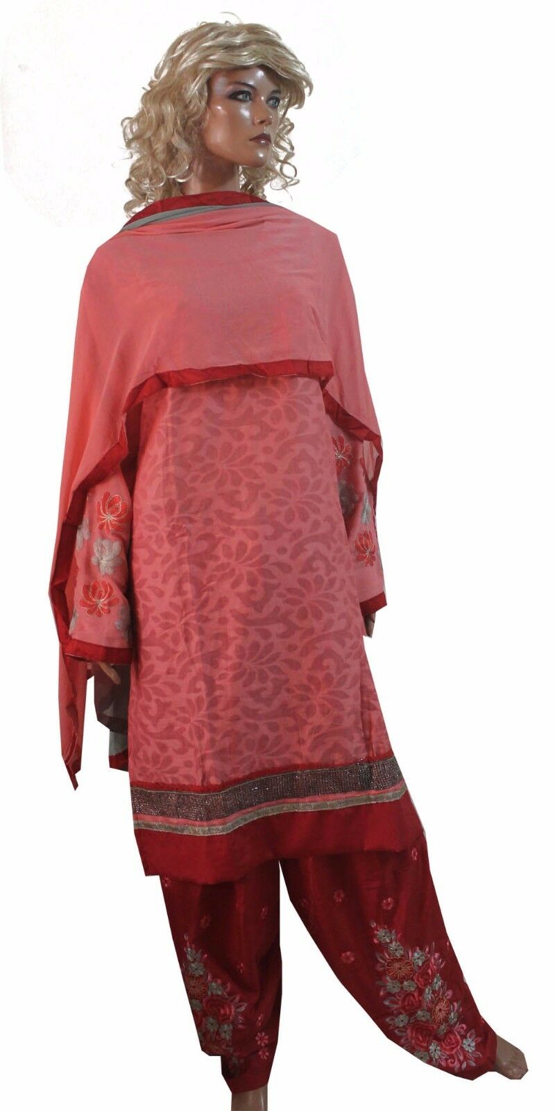 Melon Red Cotton  Salwar Kameez Plus size 52  New arrivals