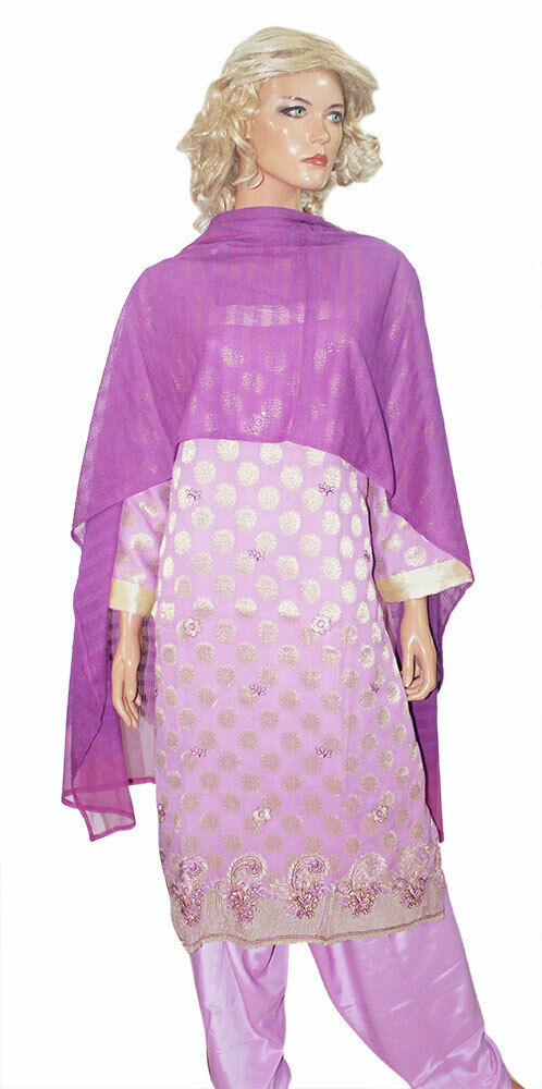Purple Wedding Party  Designer  Chest 52 New Salwar kameez Dress
