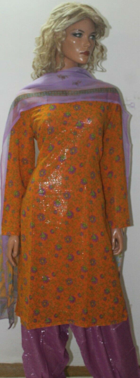 Orange Purple shimmer  Salwar Suit Set By Inayah Patel chest size 42