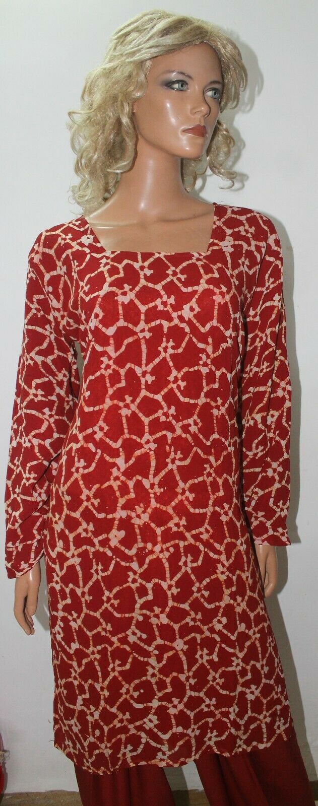 Burgundy  Ready to Wear Salwar Kameez  chest 46  Fast ship New Full sleeves