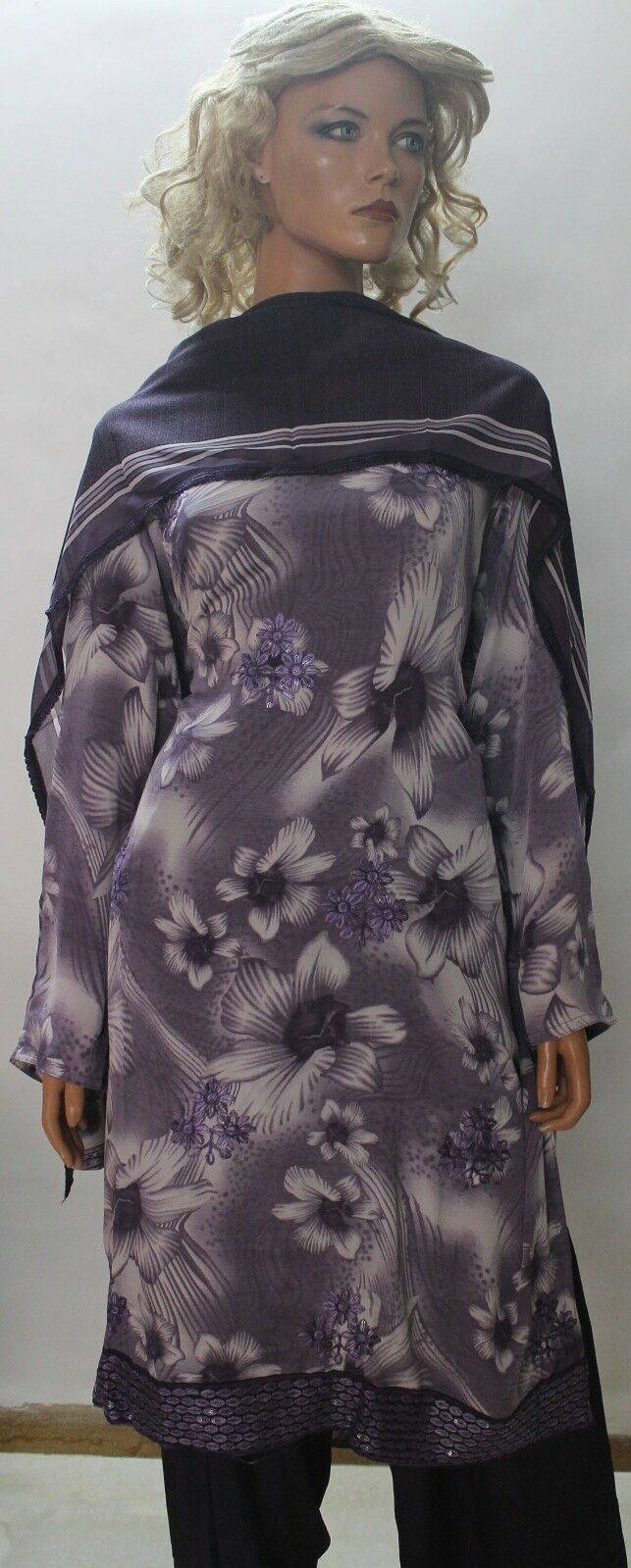 Purple Floral Print  Dress suit plus size 50 Designs By Inayah