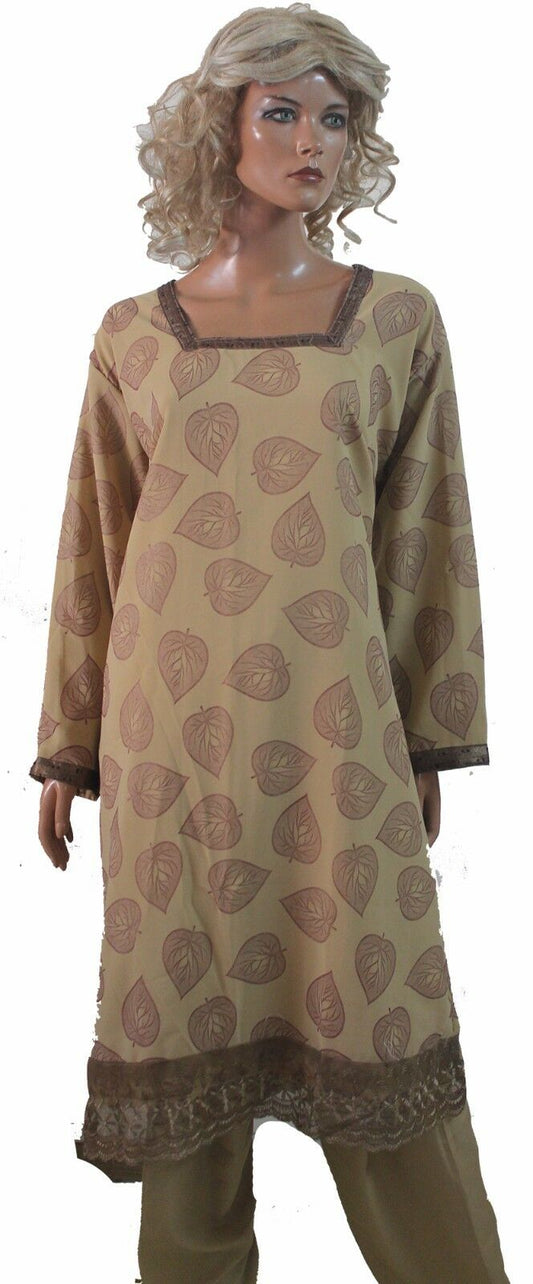 Light Brown Chiffon salwar kameez Plus size 52 New arrivals