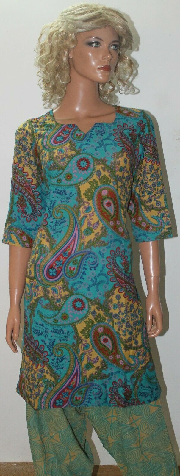 Blue Cotton  Salwar Suit Set By Inayah Patel chest size 38