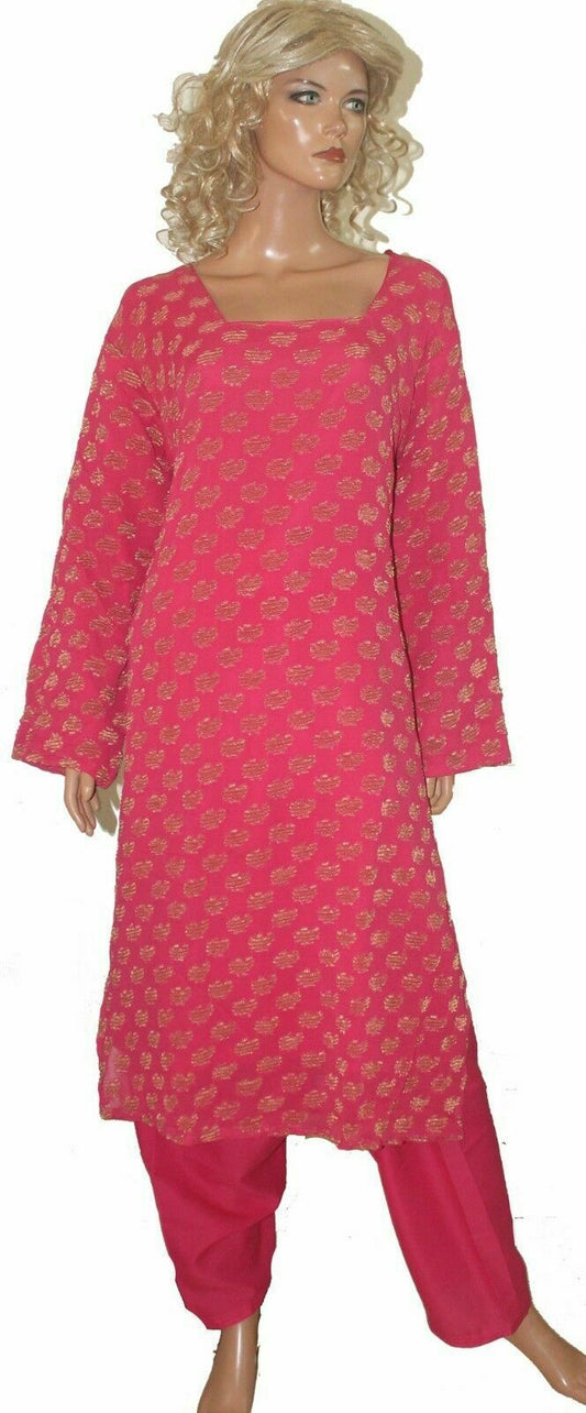 Pink Boutique full sleeves Salwar kameez chest Plus size 52 Crepe Noor Clothing