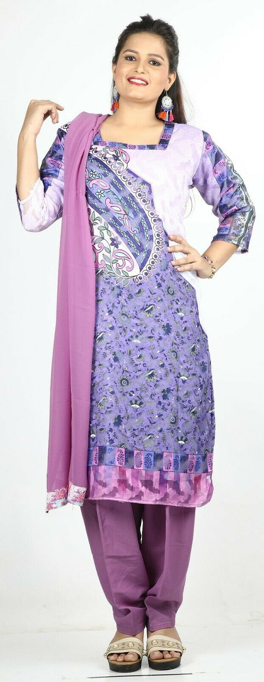 Purple Designer Ready Made Salwar Kameez  chest 46 Full  sleeves Fast ship New