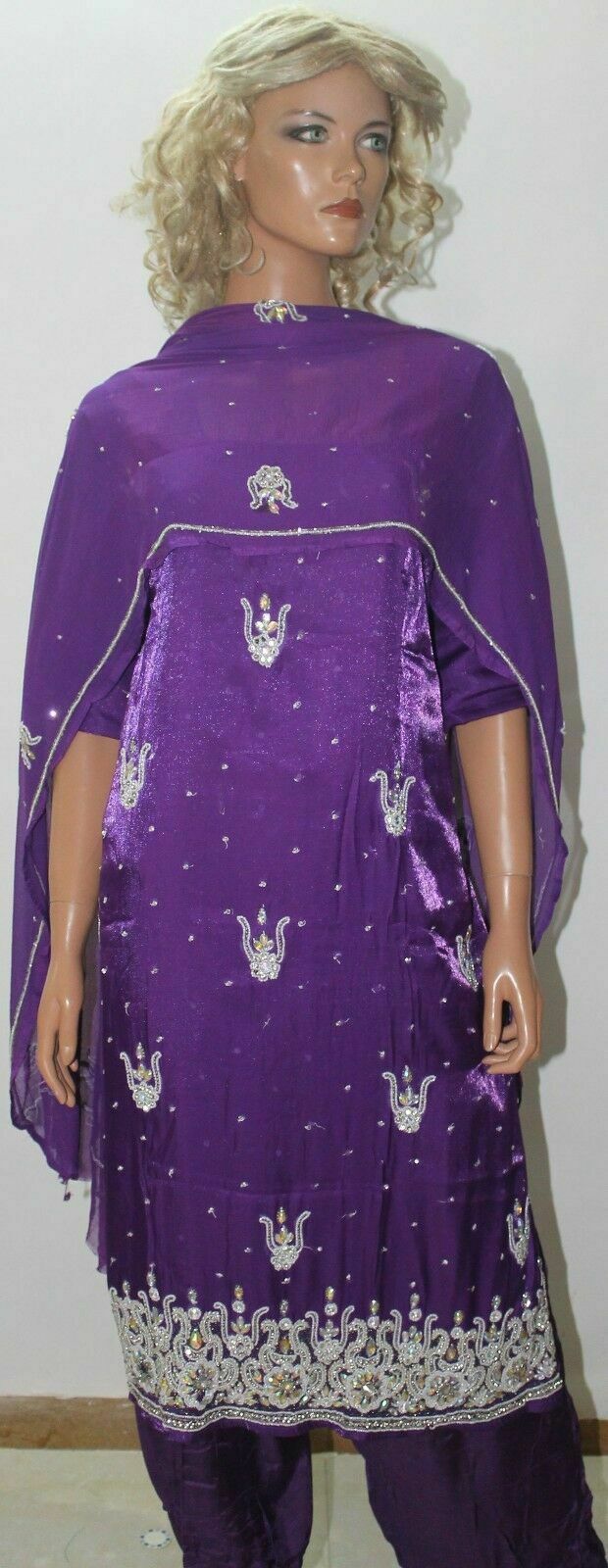 Purple Designer  Traditional  Party Wedding   Salwar kameez Chest Plus Size 50