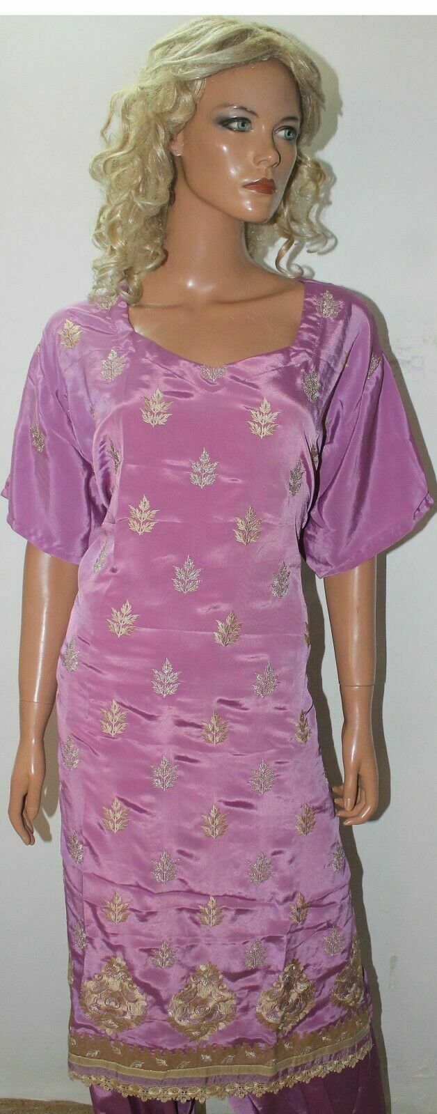 Dusty Pink Crepe Silk Bollywood wedding  Designer salwar kameez Plus Size 56