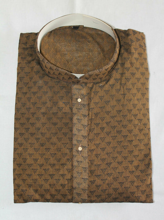 Brown Cotton Boys  Kurta Set 2 Pieces  Wedding Clothing Age 14