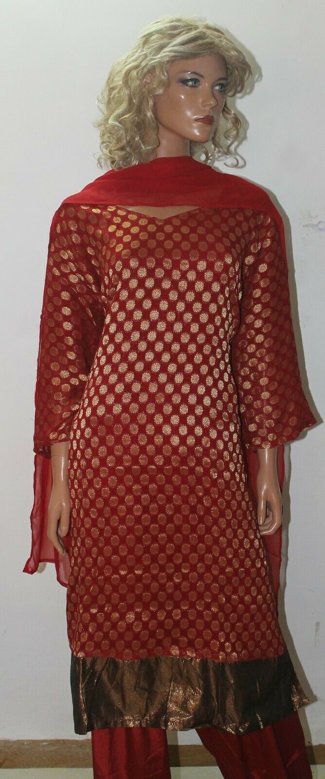 Burgundy Exclusive Wedding  Collections  Salwar kameez Chest Plus Size 56