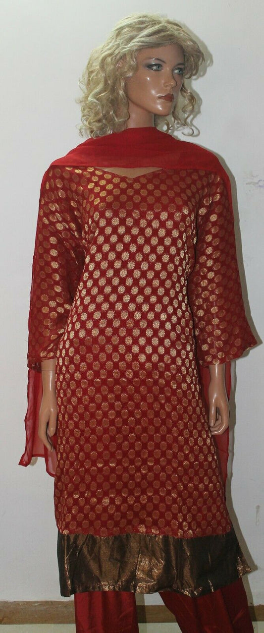 Burgundy Exclusive Wedding  Collections  Salwar kameez Chest Plus Size 56