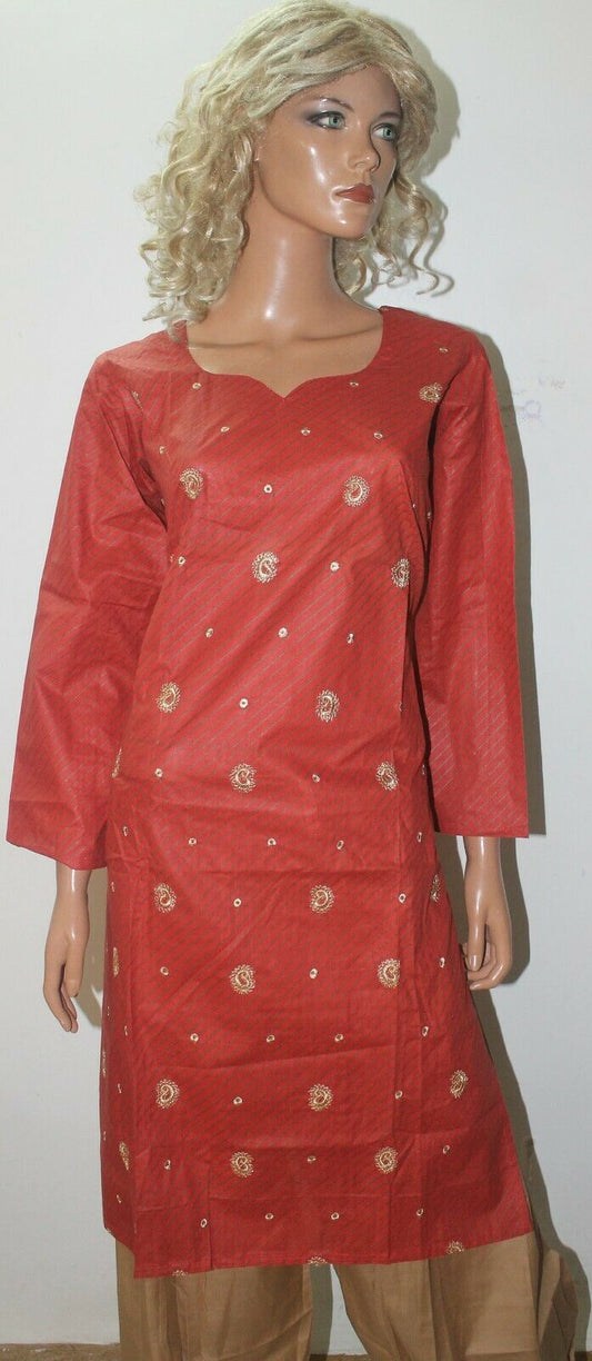 Rust  Embroidered Cotton Summer  Collections  Salwar kameez Chest Size 46