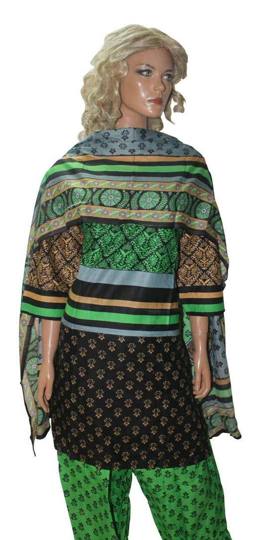 Green  Cotton  Ready Made Salwar Kameez  chest 58 Full sleeves Fast ship New