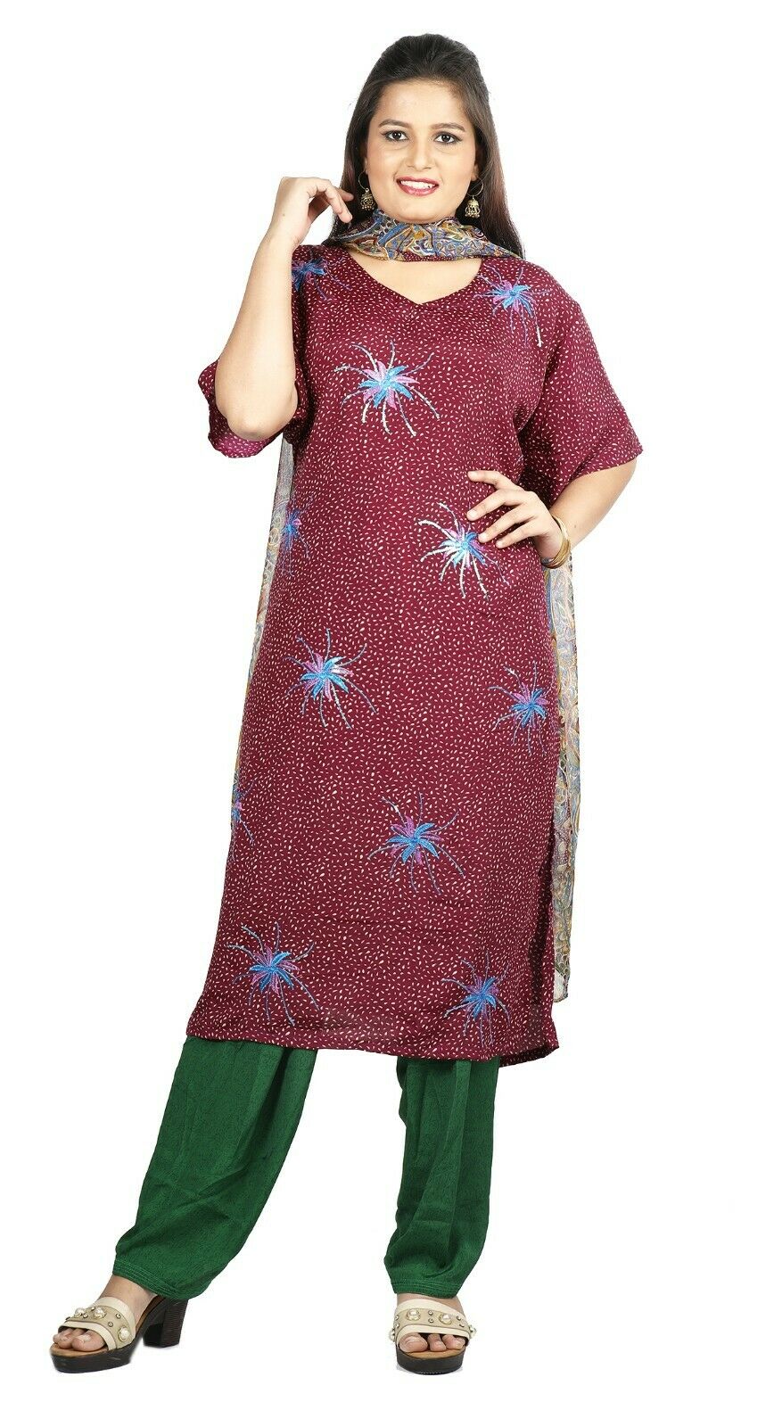 Maroon Boutique Wedding Summer New Stitched Designer salwar kameez  Plus size 54
