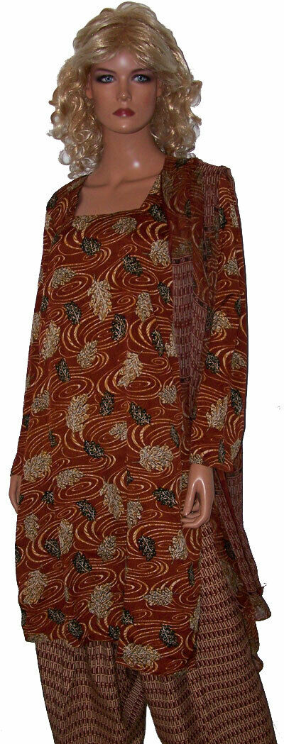 Brown Dress Stitched   Salwar kameez Kurta Dupatta  Chest size 40