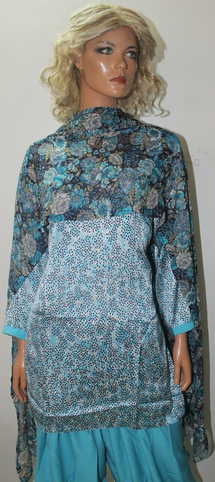 Blue Printed Salwar kameez  chest size 44 Boutique New arrivals