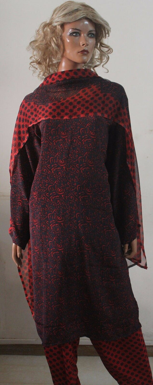 Red Crepe salwar kameez Plus size 52 New arrivals