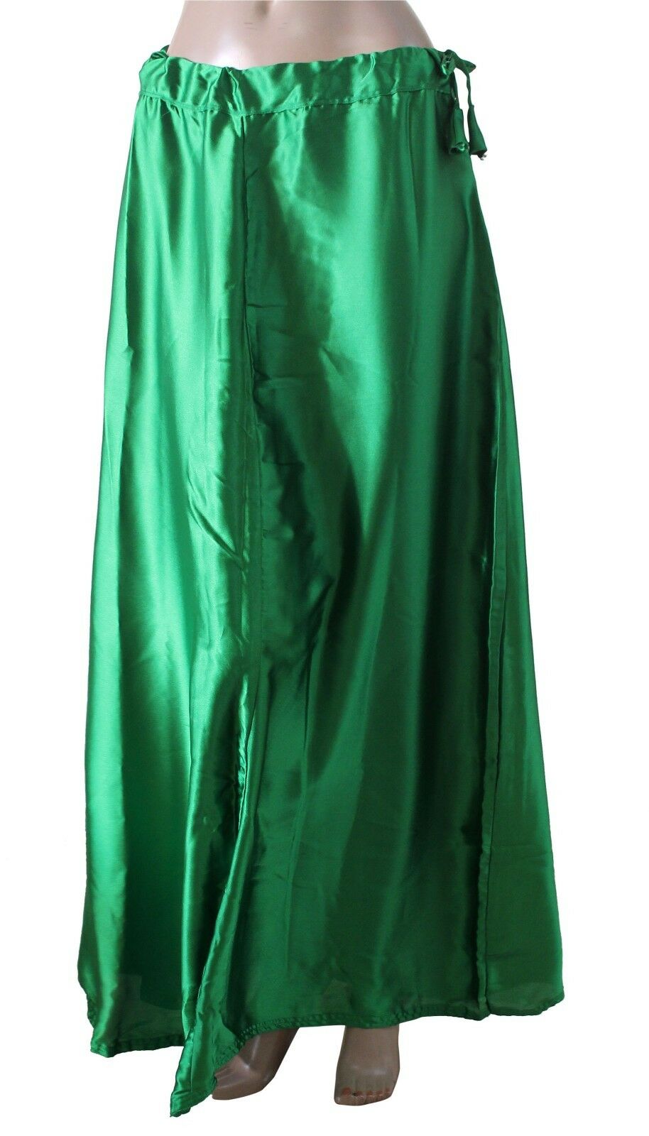 Green soft satin skirt Saree Sari Petticoat Underskirt