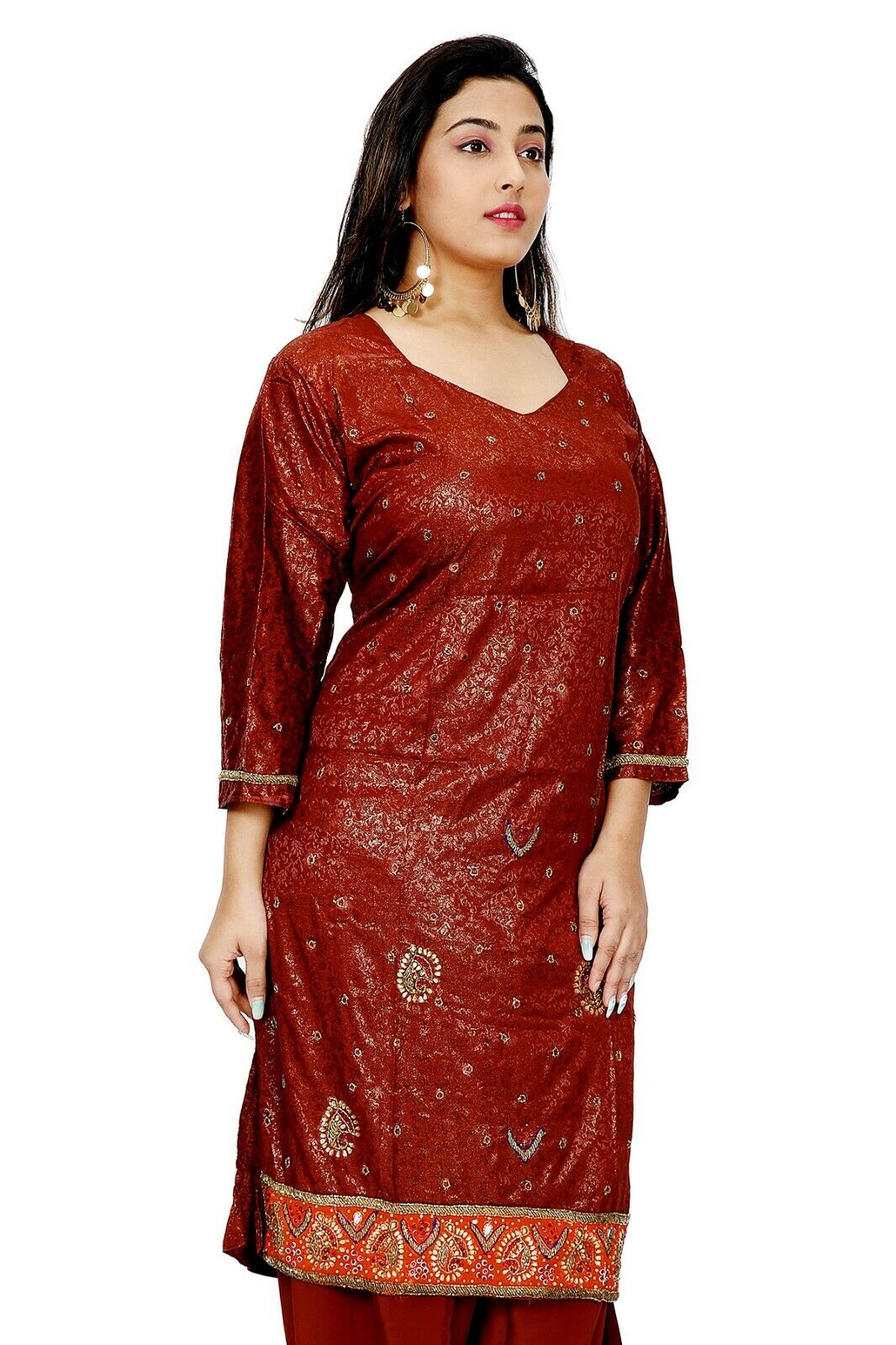 Maroon Wedding Party  Salwar kameez Kurta Dupatta Stitched  Chest  Plus size  52