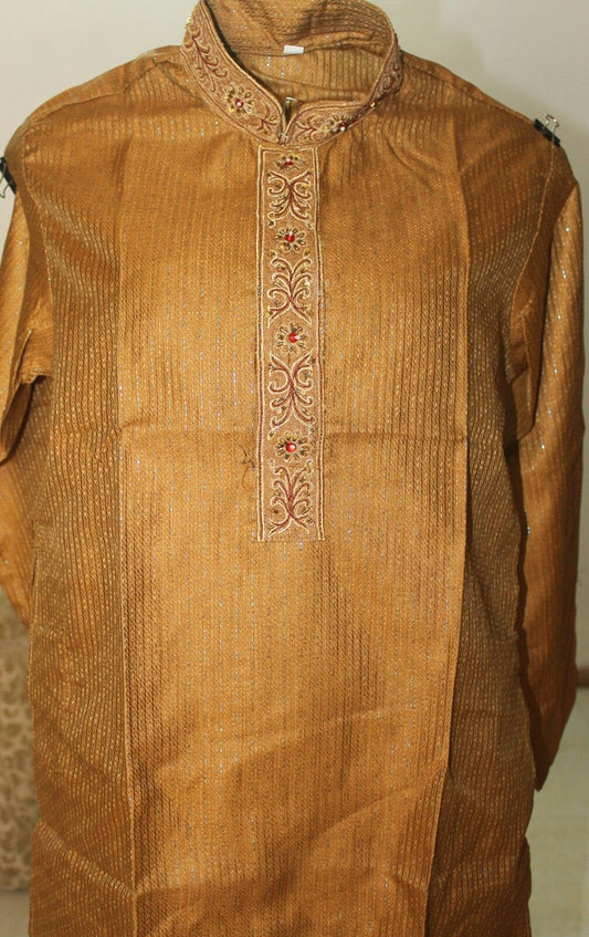 Brown Boys kurta Pajama set Free Shawl Age 9 ,4,11