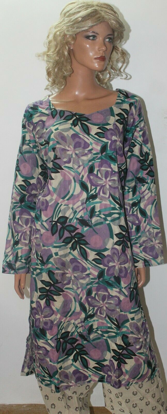 Purple Floral Print  Cotton Summer  Collections  Salwar kameez Chest Size 44